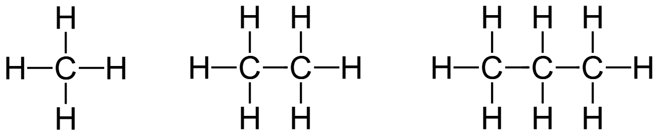 methane ethane propane